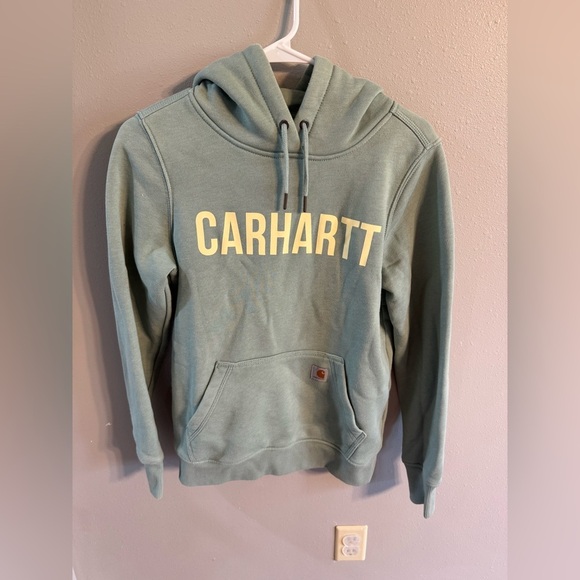 Carhartt Tops - Carhartt Sage Green Relaxed Fit Hoodie
